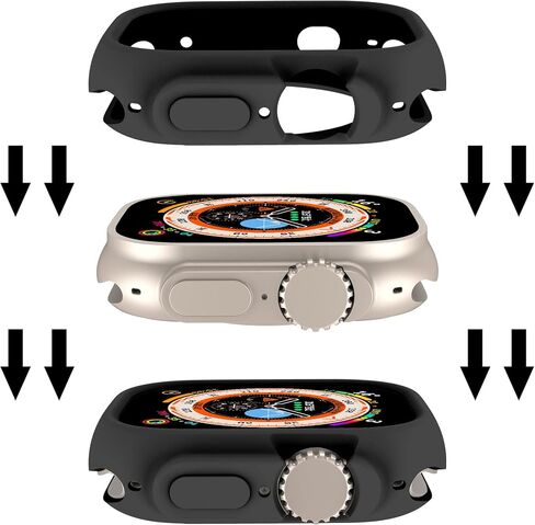 حافظة ممتصة للصدمات متوافقة مع غطاء Apple Watch Ultra 2/Ultra 49 مم، غطاء حماية ناعم من مادة TPU لساعة Apple Watch Ultra 2/Ultra 49 مم (أسود) in Kuwait