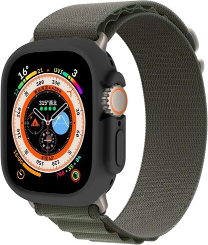 حافظة ممتصة للصدمات متوافقة مع غطاء Apple Watch Ultra 2/Ultra 49 مم، غطاء حماية ناعم من مادة TPU لساعة Apple Watch Ultra 2/Ultra 49 مم (أسود) in Kuwait