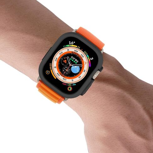 حافظة ممتصة للصدمات متوافقة مع غطاء Apple Watch Ultra 2/Ultra 49 مم، غطاء حماية ناعم من مادة TPU لساعة Apple Watch Ultra 2/Ultra 49 مم (أسود) in Kuwait