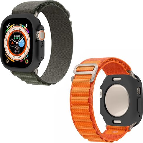حافظة ممتصة للصدمات متوافقة مع غطاء Apple Watch Ultra 2/Ultra 49 مم، غطاء حماية ناعم من مادة TPU لساعة Apple Watch Ultra 2/Ultra 49 مم (أسود) in Kuwait