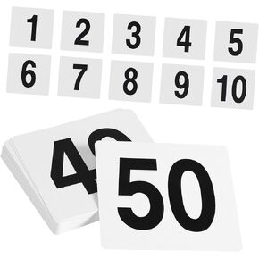 Zerodeko 50pcs Reusable Plastic Number Cards for Events Easy to Use Number Signs for Weddings Banquets Restaurants and Receptions and Highly Legible Table Signage in Kuwait