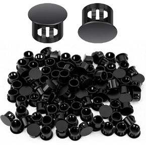 100PCS 1/2" Plastic Plugs Hole, Cabinet Hole Decorative Covers, Black Plastic Plugs for Round Furniture Holes in Kuwait