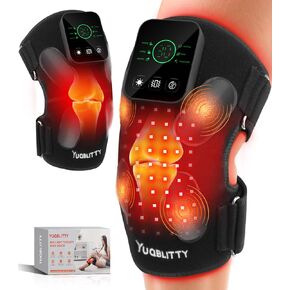تدليك دعامة الركبة للعلاج بالضوء الأحمر المتطور مع 4 محركات اهتزاز، أجهزة علاج قابلة لإعادة الشحن بالأشعة تحت الحمراء بقوة 5000 مللي أمبير في الساعة 850 نانومتر مع مؤقت لتخفيف الركبتين/الكتفين/المرفقين، داخلي وخارجي in Kuwait