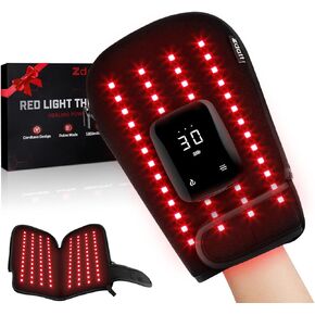 قفازات لاسلكية للعلاج بالضوء الأحمر لليد، تغطية كاملة 360 درجة، 100 مصباح LED مع 660 نانومتر و850 نانومتر للأشعة تحت الحمراء القريبة | 5000 مللي أمبير | مؤقت إيقاف التشغيل التلقائي سهل التنظيف in Kuwait