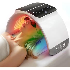 Bestqool LED قناع الفوتون LED العلاج بالضوء - 6 ألوان مع ضوء الأشعة تحت الحمراء القريبة قناع الوجه LED لتجديد شباب البشرة، سبا، الوجه، العناية بالبشرة، جهاز صالون التجميل in Kuwait