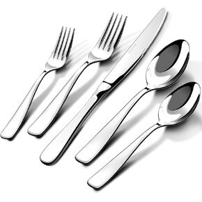Silverware Set for 8, 40 Piece 18/10 Stainless Steel Flatware Utensils Cutlery Set, Mirror Polished knives Forks and Spoons Silverware Sets for Dinner,Wedding,Festival Gift,Dishwasher Safe,Rust Proof in Saudi Arabia