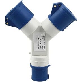 Y-type industrial plug 3/4/5 pin 16A/32A multifunctional two/three-way connector three-phase power supply(3P-32A-1-3) in Kuwait