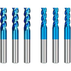 6 قطع كربيد نهاية قاطعة الطاحونة 3 الناي راوتر بت نانو الأزرق طلاء كربيد نهاية مطحنة قطع الألومنيوم قاطعة المطحنة أداة طحن المعادن in Kuwait