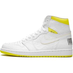 Nike Men's Air Jordan 1 "First Class Flight White, White/Yellow, 8 in Kuwait