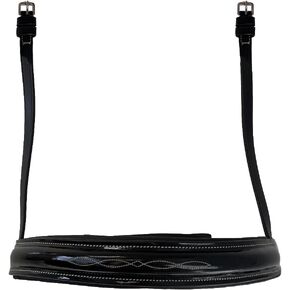 Patent Leather Padded Noseband with Fancy Stitch – Black English Bridle Replacement – Cob & Horse Sizes – Ideal for Dressage & Show in Kuwait