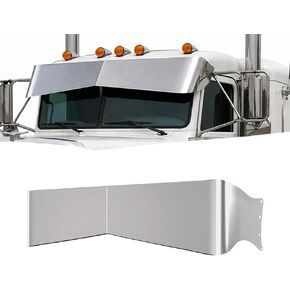 واقي من الشمس مقاس 13 بوصة من الفولاذ المقاوم للصدأ لـ Peterbilt 377 378، 379، 335، 386، 388، 389 - كابينة أمامية مسطحة وفائقة، استبدال للخدمة الشاقة in Kuwait