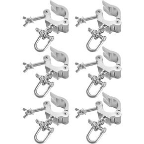 6 Pack Stage Truss Clamps for LED Video Wall, Heavy Duty Wider Aluminum Alloy Truss Clamps, Fits 40–52mm Truss Tubes, Stage Lighting Hooks for LED Screen Display, Stage Lights, DJ Events in Kuwait