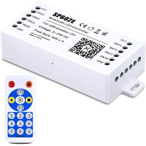 WS2812B WS2811 WS2813 WS2815 1903 SP602E وحدة تحكم بلوتوث مع 4 مخرجات إشارة، متوافقة مع وحدة LED بكسل شريط ضوء سلسلة Andriod iOS APP/RF التحكم عن بعد/الزناد in Kuwait