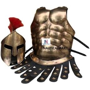 بحري مارت درع العضلات Cuirass 300 فيلم المتقشف الملك ليونيداس القرون الوسطى الرومانية خوذة اليونانية هالوين زي in Kuwait