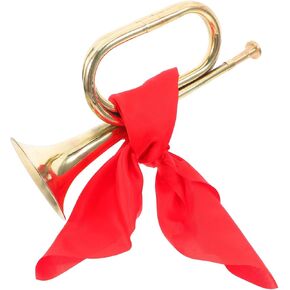 BESPORTBLE Military Style Bugle Trumpet for Beginners with Red Scarf Solid Band Instrument for Teens and Students Rich Powerful Sound for School Marching and Orchestra Performances in Saudi Arabia