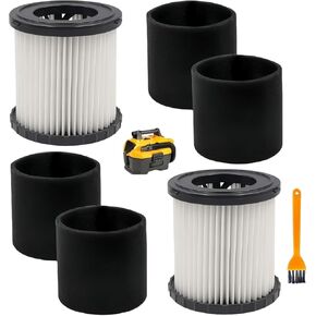 DCV5801H HEPA Filter for DEWALT DCV580H/DCV581H 20V MAX Wet/Dry Vac - Includes Box packaging, 2 high-efficiency particulate air filters, 4 foam sleeve filters, 1 cleaning brush in Kuwait