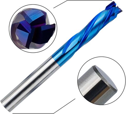 نهاية مطحنة كربيد 3.175/4/5/6/8 مم عرقوب قاطعة الطحن باستخدام الحاسب الآلي لقم التوجيه نانو الأزرق المطلي بالألومنيوم لأنواع المعادن (6x6x32x55) in Kuwait