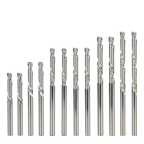 قاطع لأعلى لأسفل 3.175 مم عرقوب لقمة التوجيه باستخدام الحاسب الآلي 1/8 بوصة ساق واحدة فلوت حلزوني نهاية مطحنة قاطعة الطحن من الكربيد للأعمال الخشبية (3.175 × 15 × 45) in Kuwait