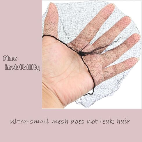 Black Hair Nets, 60 pcs Hair Net for Food Service Workers, Invisible Nylon Nets for Women and Men, Hairnets for Buns (24 Inches) in Saudi Arabia
