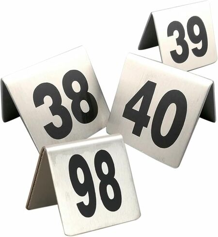 لافتات الطاولة، لوحة الأرقام، بطاقات أرقام الطاولة المصنوعة من الفولاذ المقاوم للصدأ، بطاقات أرقام طاولات المطاعم المصنوعة من الفولاذ المقاوم للصدأ - حاملات على طراز الخيمة Bistros~/ in Kuwait