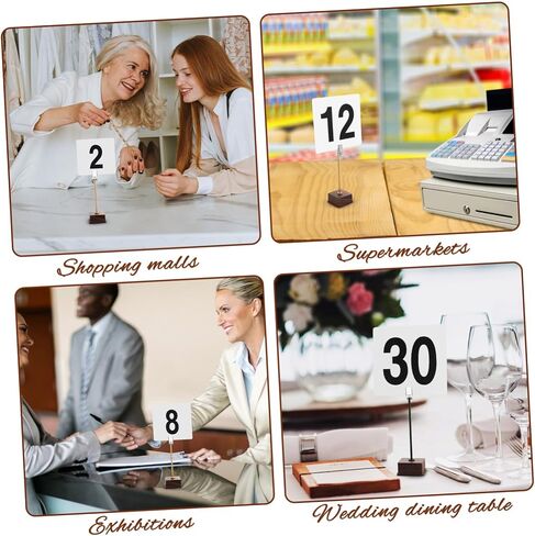 Zerodeko 50 قطعة من بطاقات الأرقام البلاستيكية القابلة لإعادة الاستخدام للمناسبات، علامات أرقام سهلة الاستخدام لحفلات الزفاف والولائم والمطاعم وحفلات الاستقبال ولافتات طاولة واضحة للغاية in Kuwait