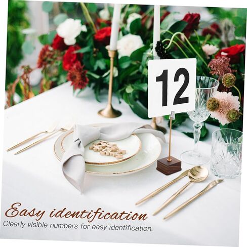 Zerodeko 50 قطعة من بطاقات الأرقام البلاستيكية القابلة لإعادة الاستخدام للمناسبات، علامات أرقام سهلة الاستخدام لحفلات الزفاف والولائم والمطاعم وحفلات الاستقبال ولافتات طاولة واضحة للغاية in Kuwait