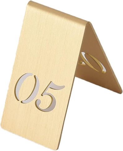 Reserved Seating Signs Cutout Vertical Brass Number Plate, 40X65Mm Wbirthday Banquets Restaurant Bars Chotel Reserved Table Signs/Number 3(Number 7) in Kuwait