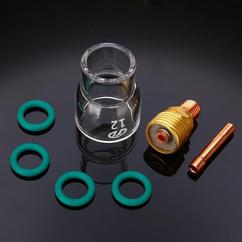 7Pcs/Set #12 Glass Cup Kit Stubby Collets Body Gas Lens Tig Welding Torch for Wp-9/20/ 25 Accessories tig Welding Accessories in Saudi Arabia