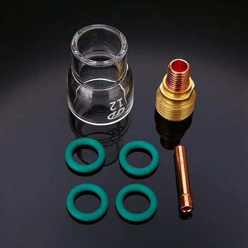 7Pcs/Set #12 Glass Cup Kit Stubby Collets Body Gas Lens Tig Welding Torch for Wp-9/20/ 25 Accessories tig Welding Accessories in Saudi Arabia