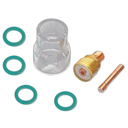 7Pcs/Set #12 Glass Cup Kit Stubby Collets Body Gas Lens Tig Welding Torch for Wp-9/20/ 25 Accessories tig Welding Accessories in Saudi Arabia