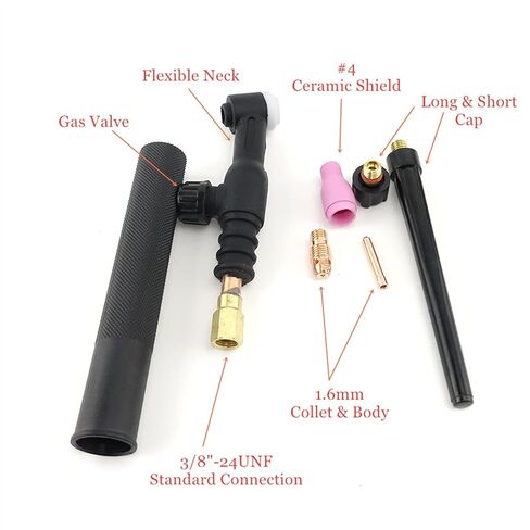 WP9 TIG Torch GTAW Gas Tungsten Arc Welding Gun Argon Air Cooled WP9V Valve WP9FV Flexible Neck tig Welding Accessories in Saudi Arabia