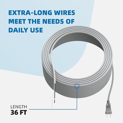 36ft Power Cord for Shark Vacuum Cleaner Replacement - Compatible with Navigator Lift-Away Pro, Rotator Upright Models Including NV355, NV356, NV500, NV501-2 Prong Replacement Vacuum Power Cord ﻿ in Saudi Arabia