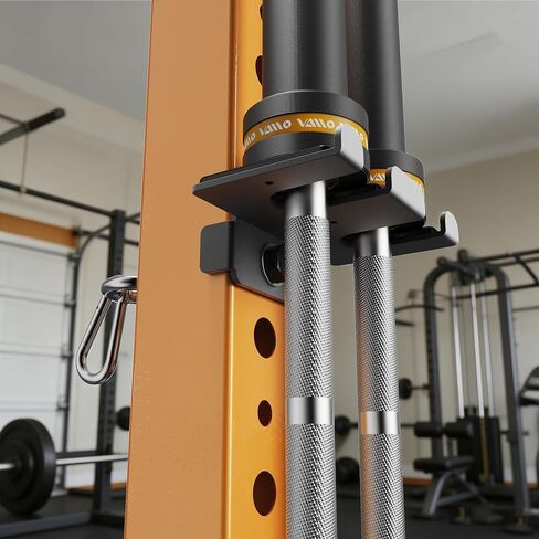 حامل أثقال أوليمبي مزدوج 2 في 1 من VAIIO ومرساة شريط مقاومة لرفوف الطاقة 3 × 3، يناسب فتحات 5/8 بوصة - 1 بوصة، وشماعة تخزين قضبان فولاذية شديدة التحمل مع بطانة واقية in Kuwait