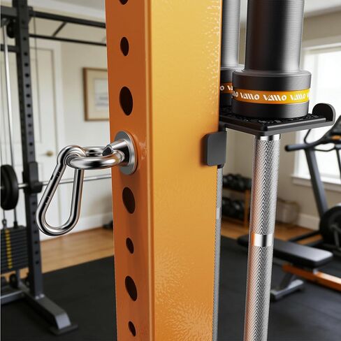 حامل أثقال أوليمبي مزدوج 2 في 1 من VAIIO ومرساة شريط مقاومة لرفوف الطاقة 3 × 3، يناسب فتحات 5/8 بوصة - 1 بوصة، وشماعة تخزين قضبان فولاذية شديدة التحمل مع بطانة واقية in Kuwait