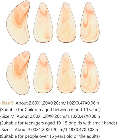 VICASKY 8 Pcs Guzheng Finger Picks Amber Small Size Double-sided Curved Nail Protectors for Ages 6-10 Professional Guzheng Accessories and Pipa Tools in Kuwait