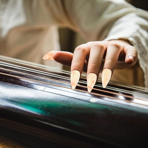 VICASKY 8 Pcs Guzheng Finger Picks Amber Small Size Double-sided Curved Nail Protectors for Ages 6-10 Professional Guzheng Accessories and Pipa Tools in Kuwait