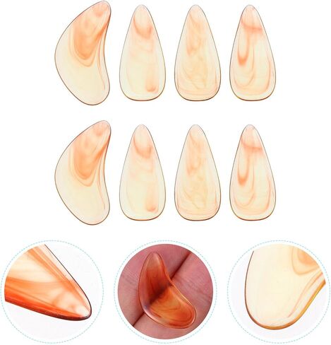 VICASKY 8 Pcs Guzheng Finger Picks Amber Small Size Double-sided Curved Nail Protectors for Ages 6-10 Professional Guzheng Accessories and Pipa Tools in Kuwait