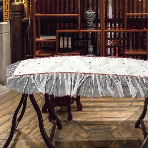 Toyvian Thick Lace Guzheng Cover Anti-slip Design Reusable Floral Guzheng Protector Cloth Universal Musical Instrument Dust Cover in Kuwait