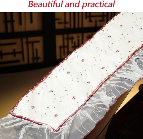 Toyvian Thick Lace Guzheng Cover Anti-slip Design Reusable Floral Guzheng Protector Cloth Universal Musical Instrument Dust Cover in Kuwait