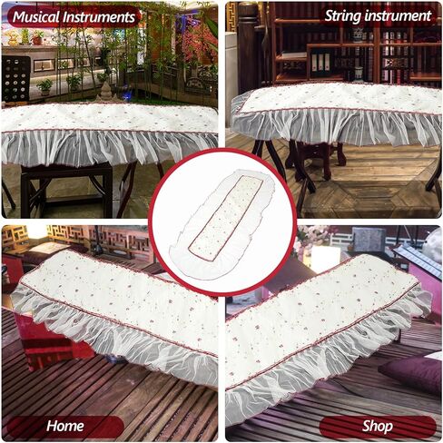 Toyvian Thick Lace Guzheng Cover Anti-slip Design Reusable Floral Guzheng Protector Cloth Universal Musical Instrument Dust Cover in Kuwait
