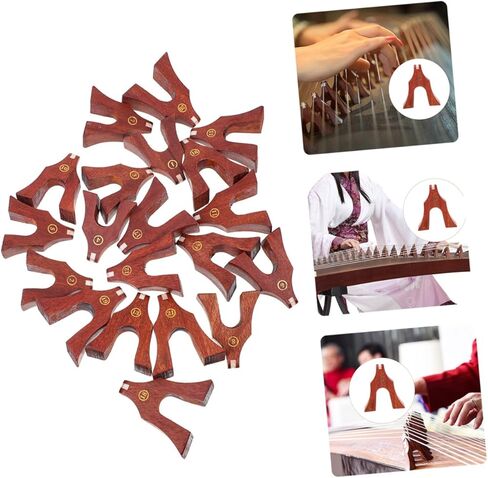 Ciieeo 21 Pcs Guzheng Bridges Set, Natural Rosewood Wooden String Pillars for Guzheng Instrument, Light Brown Musical Accessories for Chinese Zither Playing and Replacement in Kuwait