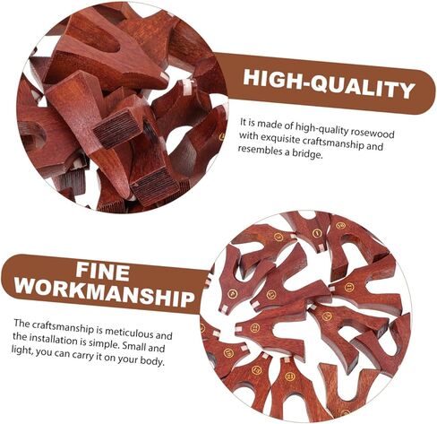 VICASKY 21pcs Wooden Guzheng Bridges Set Natural Rosewood Guzheng Support Pillars for Accessories Reusable Light Brown Bridge Replacement for Folk Instrument in Kuwait