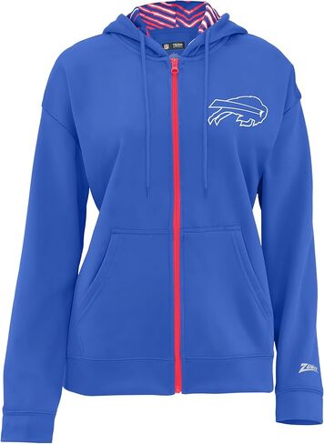 Zubaz NFL Teams Women's Graphic Zipper Hoodie with Zebra Pattern Liner (X-Small - 3X-Large) in Saudi Arabia