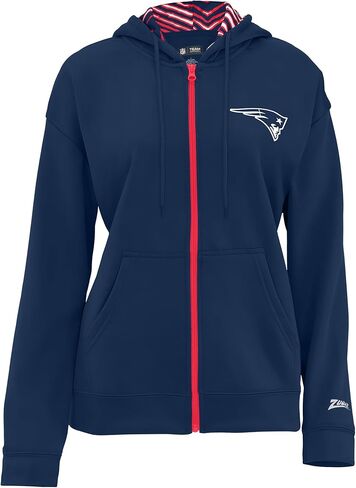 Zubaz NFL Teams Women's Graphic Zipper Hoodie with Zebra Pattern Liner (X-Small - 3X-Large) in Saudi Arabia