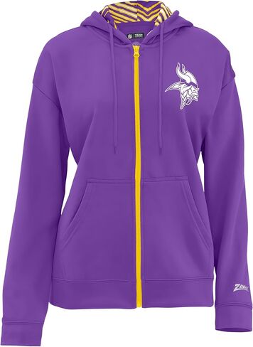 Zubaz NFL Teams Women's Graphic Zipper Hoodie with Zebra Pattern Liner (X-Small - 3X-Large) in Saudi Arabia