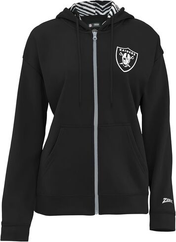 Zubaz NFL Teams Women's Graphic Zipper Hoodie with Zebra Pattern Liner (X-Small - 3X-Large) in Saudi Arabia