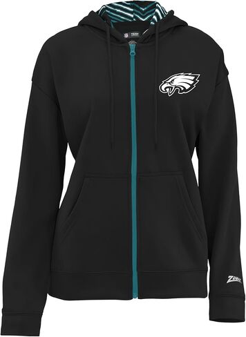 Zubaz NFL Teams Women's Graphic Zipper Hoodie with Zebra Pattern Liner (X-Small - 3X-Large) in Saudi Arabia