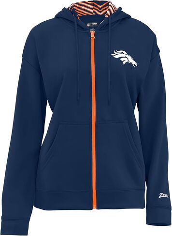 Zubaz NFL Teams Women's Graphic Zipper Hoodie with Zebra Pattern Liner (X-Small - 3X-Large) in Saudi Arabia