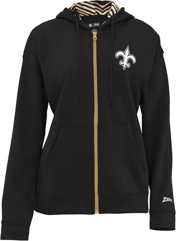 Zubaz NFL Teams Women's Graphic Zipper Hoodie with Zebra Pattern Liner (X-Small - 3X-Large) in Saudi Arabia