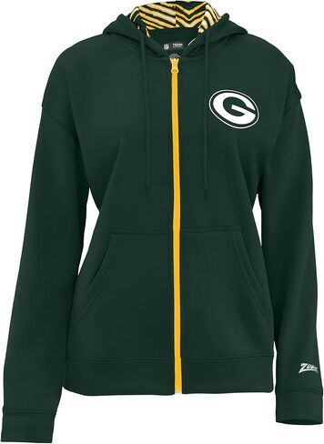 Zubaz NFL Teams Women's Graphic Zipper Hoodie with Zebra Pattern Liner (X-Small - 3X-Large) in Saudi Arabia